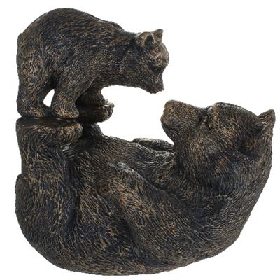 Playful Bear & Cub Large Bronze Effect